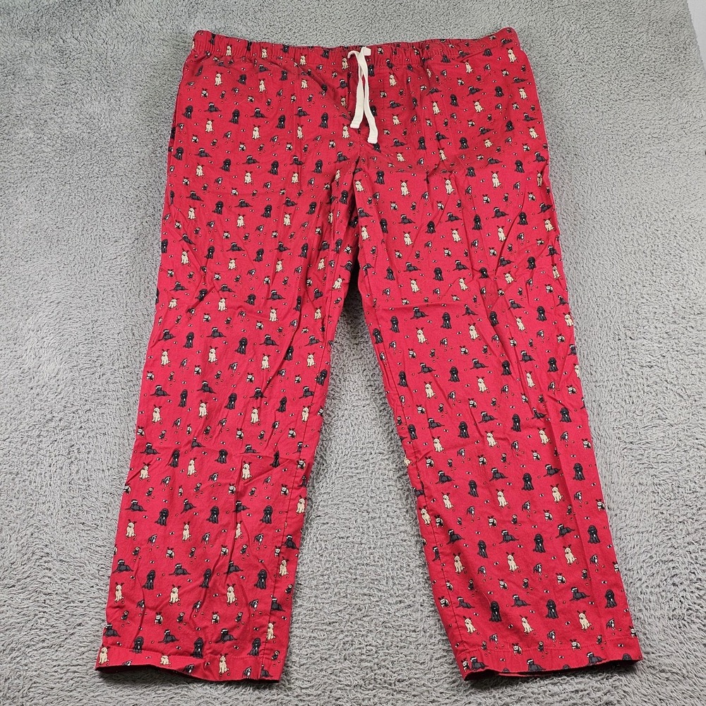 Vineyard Vines Sleep Pants Mens 2XL Red Dog Print Lounge Christmas Holiday
